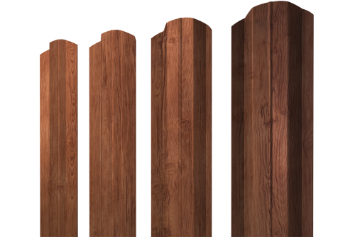 Штакетник М-образный B фигурный Grand Line 0,45 Print Premium Rowan Wood Intense FTC