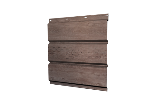 Софит металлический Классик Grand Line центральная перфорация 0,45 Print Elite с пленкой White Wood TwinColor