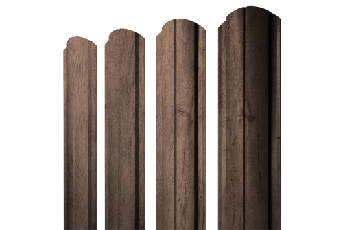 Штакетник Полукруглый Slim фигурный Grand Line 0,45 Print Premium Almond Wood Fresh