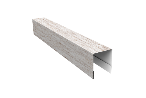 Планка боковая для забора из сайдинга Квадро Брус, Вертикаль Grand Line 0,45 Print Elite Snow Wood TwinColor (3м)