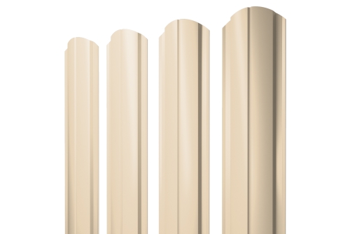 Штакетник Полукруглый Slim фигурный Grand Line 0,5 Satin RAL 1015 светлая слоновая кость