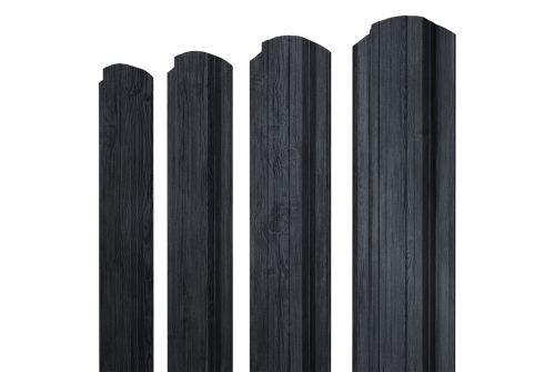 Штакетник Прямоугольный фигурный Grand Line 0,45 Print Premium Grey Wood TwinColor