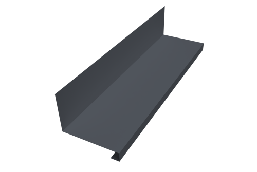 Планка примыкание нижнее к трубе для Кликфальц Pro Grand Line 0,4 PE-Double с пленкой RAL 7024 мокрый асфальт (2м)