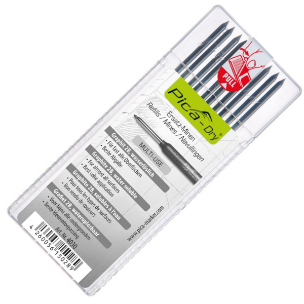 Грифели для карандаша Pica-Dry 4030 чёрные (10 шт) MULTI-USE