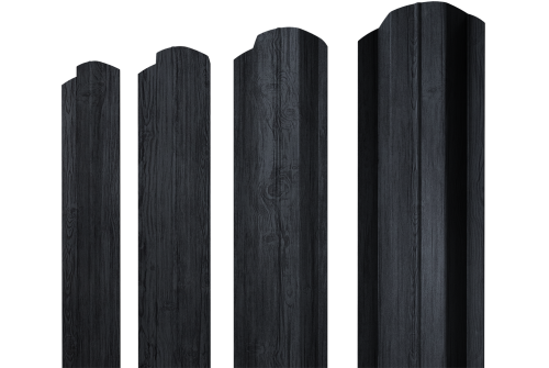 Штакетник М-образный B фигурный Grand Line 0,45 Print Premium Grey Wood TwinColor