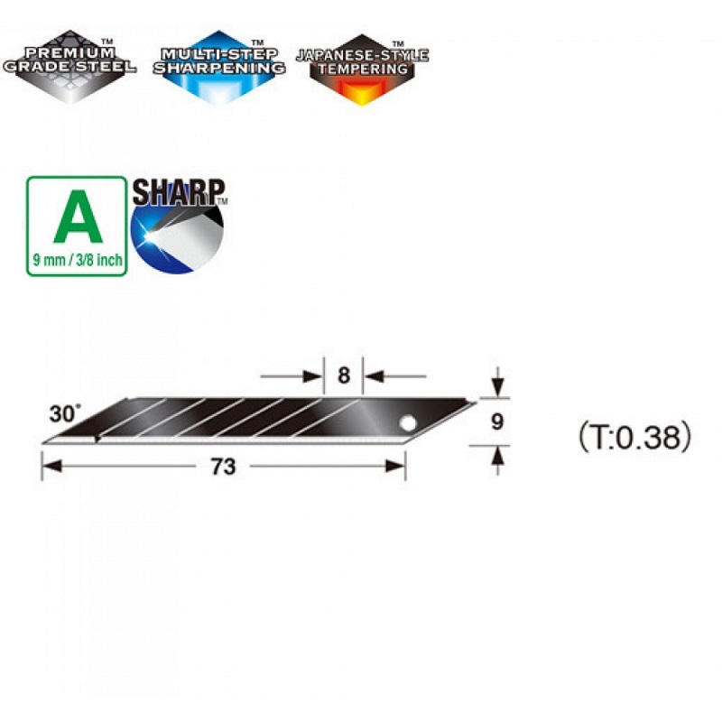 Лезвия Tajima CB39RB 9 мм (10 шт)