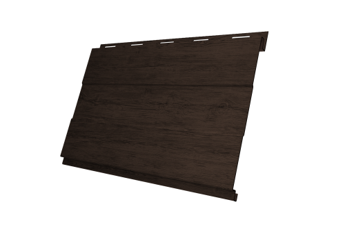 Софит металлический Вертикаль 0,2 prof Grand Line 0,45 Print Premium с пленкой Antique Wood TwinColor