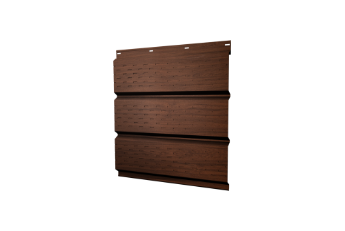 Софит металлический Классик Grand Line полная перфорация 0,45 Print Elite с пленкой Choco Wood TwinColor
