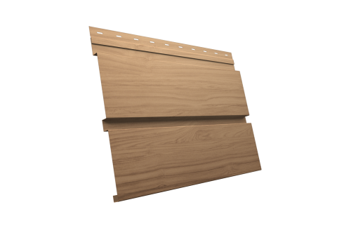 Софит металлический Квадро Брус Grand Line без перфорации 0,45 Print Elite с пленкой Honey Wood TwinColor