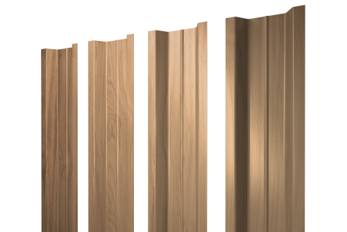 Штакетник П-образный B с прямым резом Grand Line 0,45 Print Elite Honey Wood TwinColor