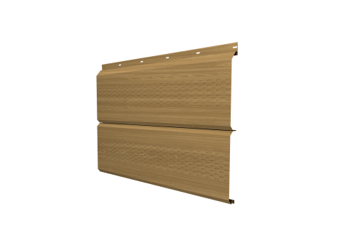 Софит металлический ЭкоБрус 0,345 Grand Line с перфорацией 0,45 Print Elite Honey Wood TwinColor