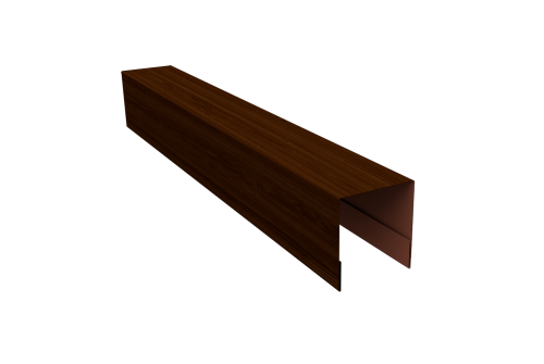 Планка боковая для забора из сайдинга Блок-хаус new Grand Line 0,45 Print Elite Choco Wood TwinColor (2,5м)