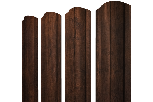 Штакетник Круглый фигурный Grand Line 0,4 Print Premium Cherry Wood Dark FTC