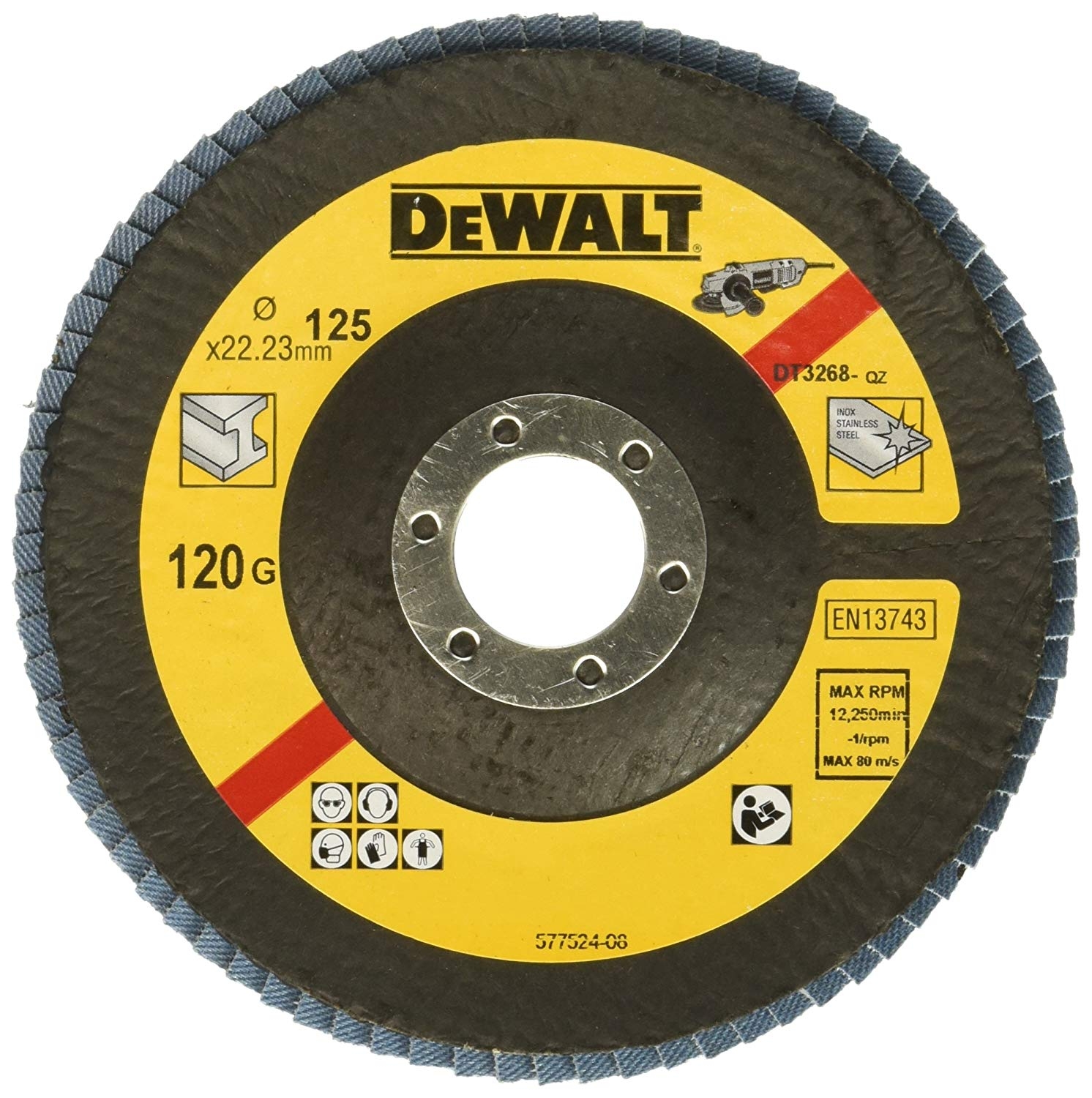Круг лепестковый DeWalt 125 x 22.2 мм, 120G DT3268-QZ