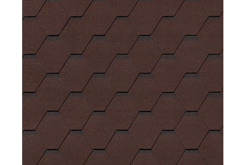 Черепица гибкая RoofShield Классик Стандарт коричневый с оттенением