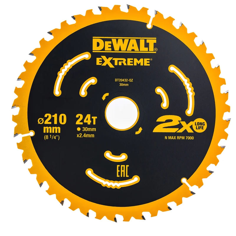 Диск пильный DeWalt Extreme 210x30 24T