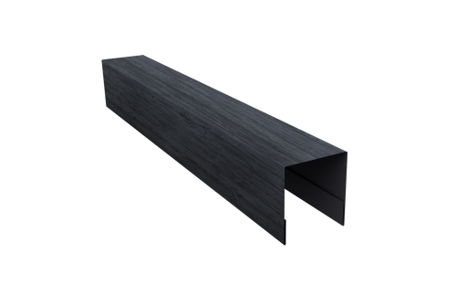 Планка боковая для забора из сайдинга Блок-хаус new Grand Line 0,45 Print Premium Grey Wood TwinColor (2,06м)
