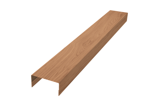 Крышка забора для горизонтального монтажа штакетника Grand Line 0,45 Print Elite Honey Wood TwinColor (2м)