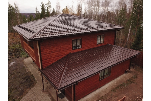 Металлочерепица "Квинта Уно" ("Kvinta Uno") 0,5 Satin RAL 8017 шоколад