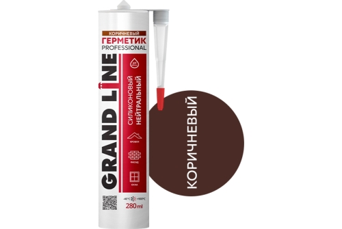 Герметик Grand Line Professional кровельный силиконовый нейтральный 280мл RAL 8017 шоколад