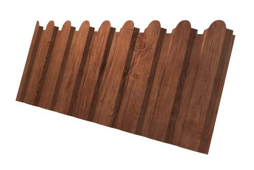 Профнастил С20A фигурный Grand Line 0,45 Print Premium Rowan Wood Intense FTC