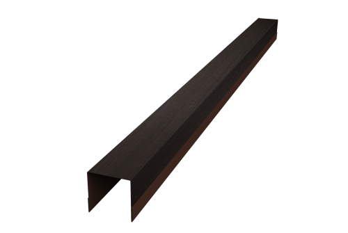 Планка вертикальная обратная для забора жалюзи Palermo Grand Line 0,45 Print Elite Coffee Wood TwinColor (3м)