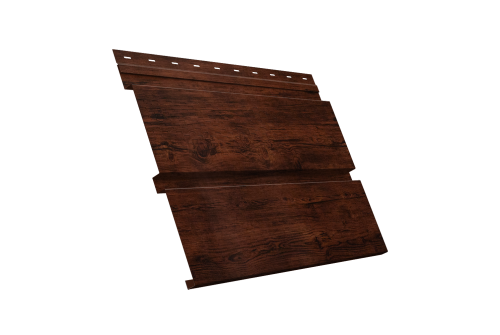 Софит металлический Квадро Брус Grand Line с перфорацией 0,45 Print Elite с пленкой Cherry Wood TwinColor