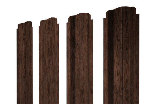 Штакетник П-образный B фигурный Grand Lineй 0,4 Print Premium Antique Wood TwinColor