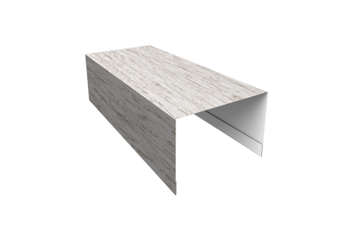 Крышка для забора из сайдинга ЭкоБрус Grand Line 0,45 Print Elite Snow Wood TwinColor (3м)