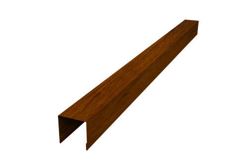 Планка вертикальная лицевая для забора жалюзи Palermo Grand Line 0,45 Print-double Premium Golden Wood Intense F (3м)