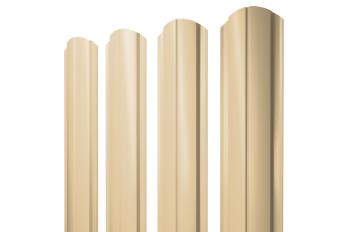 Штакетник Полукруглый Slim фигурный Grand Line 0,45 PE RAL 1014 слоновая кость