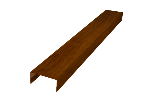 Крышка забора для горизонтального монтажа штакетника Grand Line 0,45 Print Premium Golden Wood Intense FTC (2,5м)
