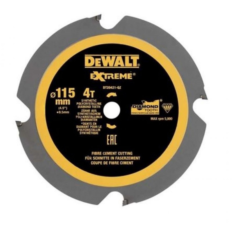 Диск пильный DeWalt EXTREME для фиброцемента 115 x 9.5 мм 4T