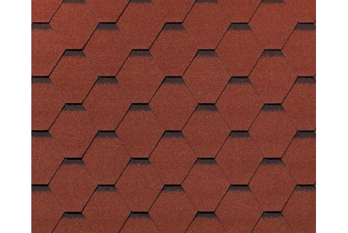 Черепица гибкая RoofShield Классик Стандарт кирпично-красный с оттенением