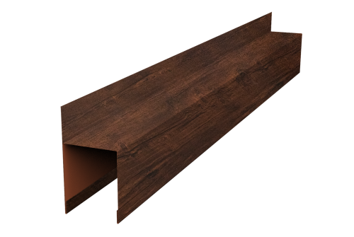 Планка опорная составная внешняя для забора жалюзи Palermo Grand Line 0,45 Print Premium Cherry Wood Dark FTC (2м)