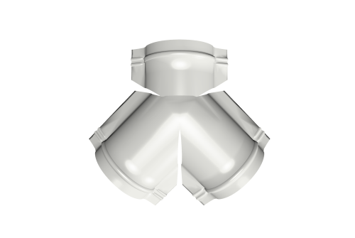 Тройник Y малого конька полукруглого Grand Line 0,5 Satin с пленкой RAL 9003 сигнальный белый