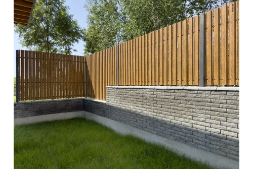 Штакетник Прямоугольный с прямым резом Grand Line 0,45 Print Elite Golden Wood TwinColor