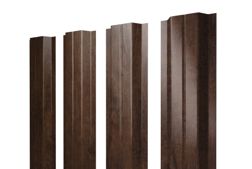 Штакетник П-образный A с прямым резом Grand Line 0,45 Print Premium Antique Wood TwinColor