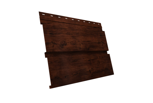 Софит металлический Квадро Брус Grand Line без перфорации 0,45 Print Elite с пленкой Cherry Wood TwinColor