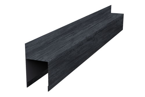 Планка опорная составная внешняя для забора жалюзи Palermo Grand Line 0,45 Print Premium Grey Wood TwinColor (3м)