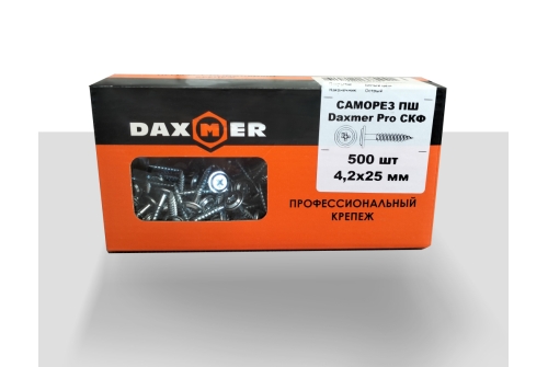 Саморез для крепления фальцевой кровли ПШ Daxmer Pro 4,2х25 (500шт) шлиц PH2, цинк