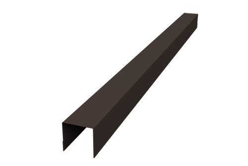 Планка вертикальная обратная для забора жалюзи Palermo Grand Line 0,45 PE-Double RR 32 темно-коричневый (2,5м)