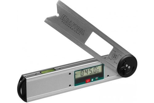 Угломер электронный Kraftool DAM-27 250мм, диапазон 0-225°, точность ±0,05°, функция HOLD, фиксация угла, выбор позиции нуля (34684)