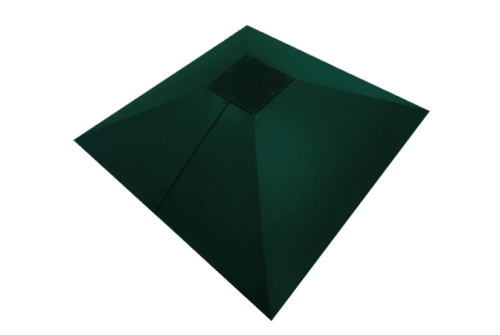 Колпак на столб под фонарь 390х390мм 0,5 Satin с пленкой RAL 6005 зеленый мох