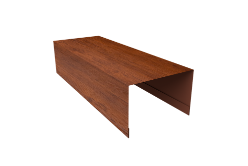 Крышка для забора из сайдинга Квадро Брус, Вертикаль Grand Line 0,45 Print Elite Golden Wood TwinColor (2,54м)