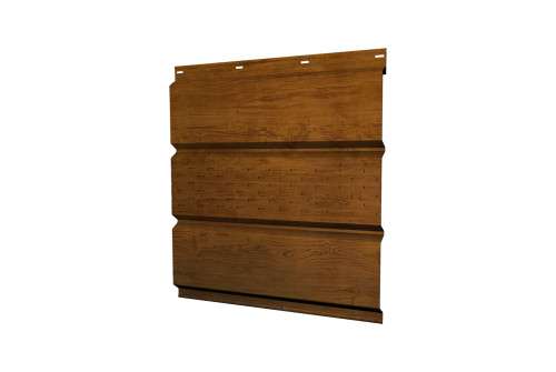 Софит металлический Классик Grand Line центральная перфорация 0,45 Print Elite с пленкой Golden Wood TwinColor