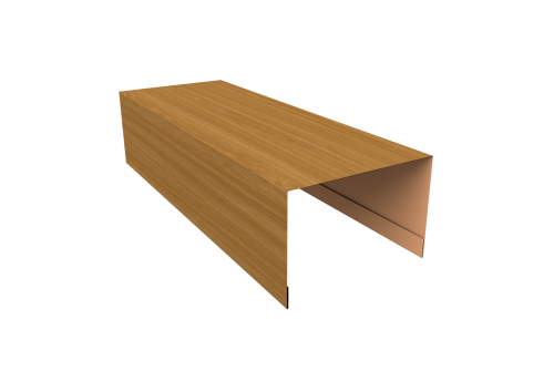 Крышка для забора из сайдинга Квадро Брус, Вертикаль Grand Line 0,45 Print Elite Honey Wood TwinColor (2,54м)