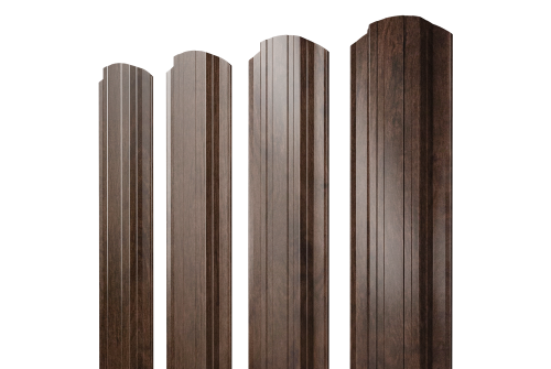 Штакетник Прямоугольный фигурный Grand Line 0,45 Print Elite Antique Wood TwinColor