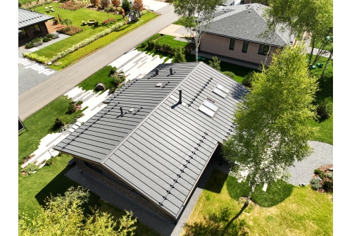 Кликфальц Pro Grand Line 0,5 Satin Matt TX с пленкой на замках RAL 7024 мокрый асфальт
