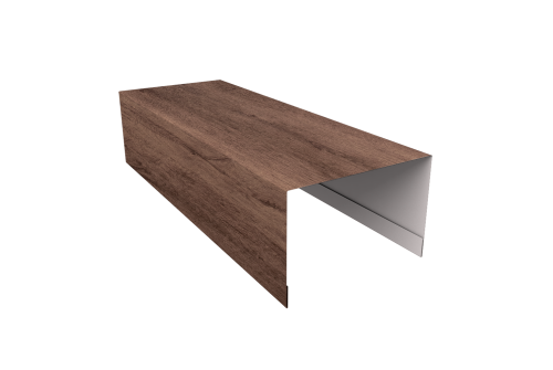 Крышка для забора из сайдинга Квадро Брус, Вертикаль Grand Line 0,45 Print Premium Almond Wood Fresh (3м)